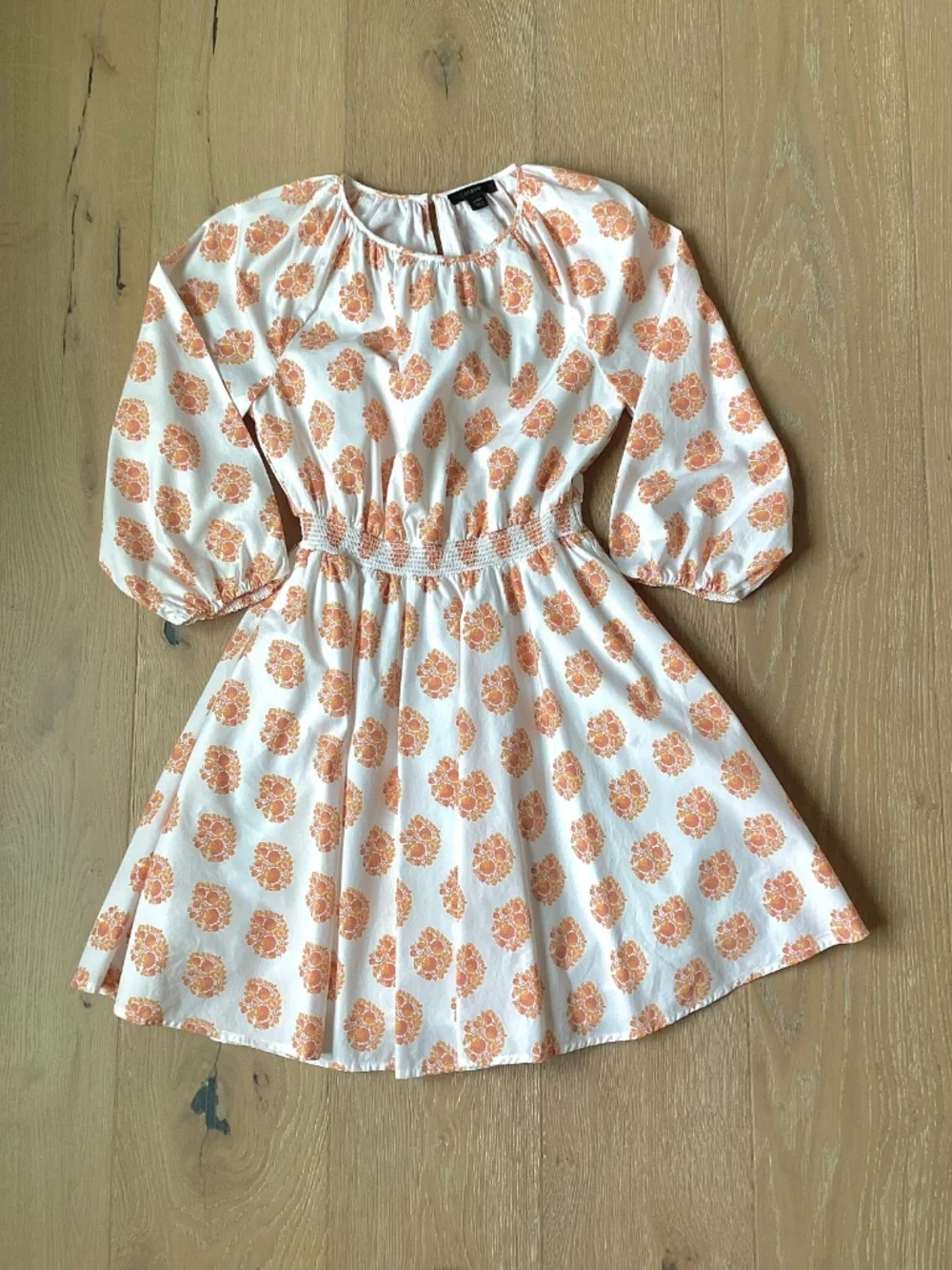 NWOT J.Crew SZ XXS Women's Smocked Waist Mini Dress Gathered Floral Block Print
